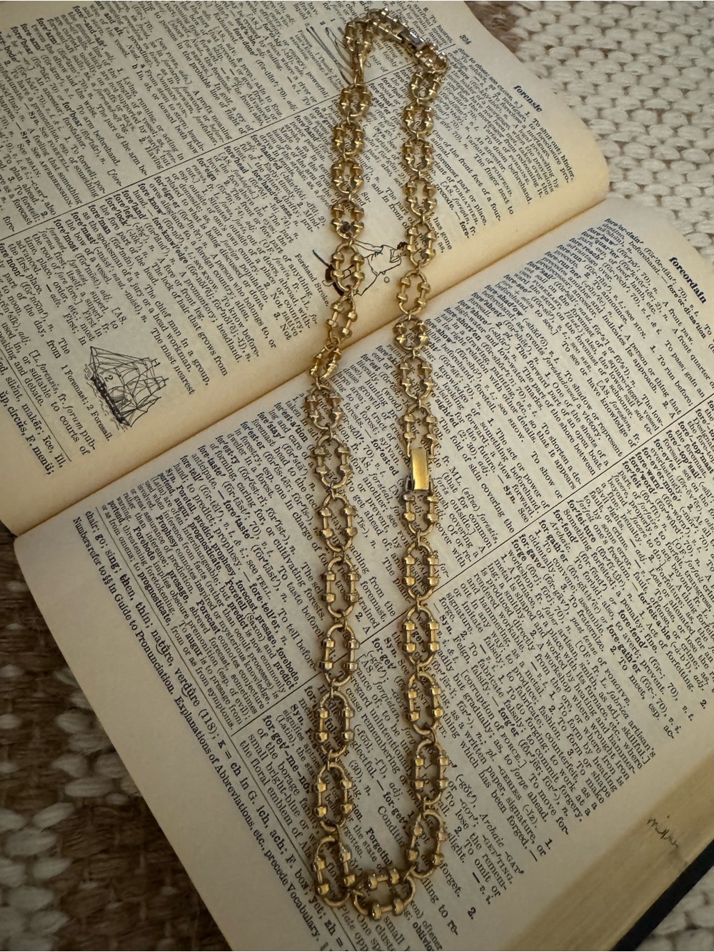 Vintage Gold Filigree Link Necklace